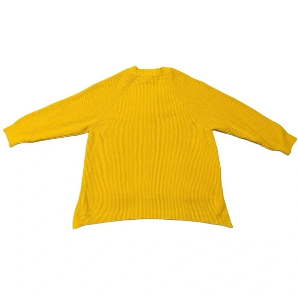 EXPRESS Yellow Oversized V Neck Sweater Size Large - Picture 7 of 8
